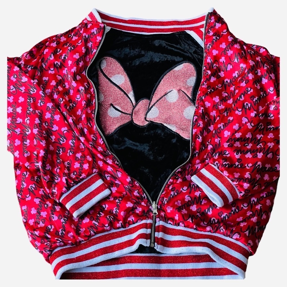 Disney Minnie Mouse velvet reversible bomber jacket
